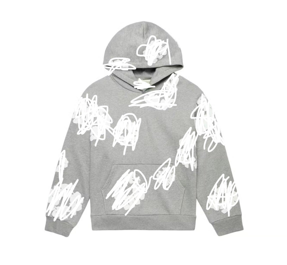 Grey “Flower” hoodie