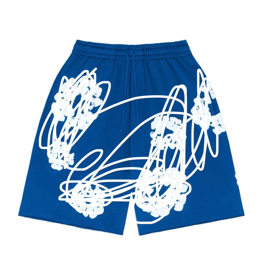 Blue “flower” shorts