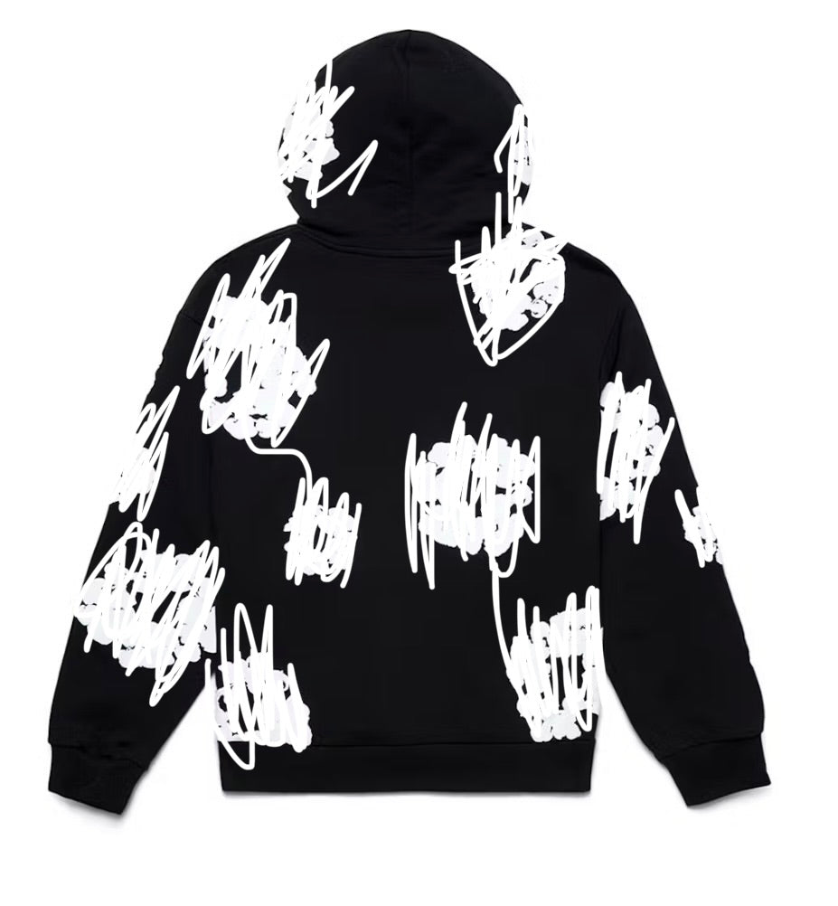 Black flower hoodie