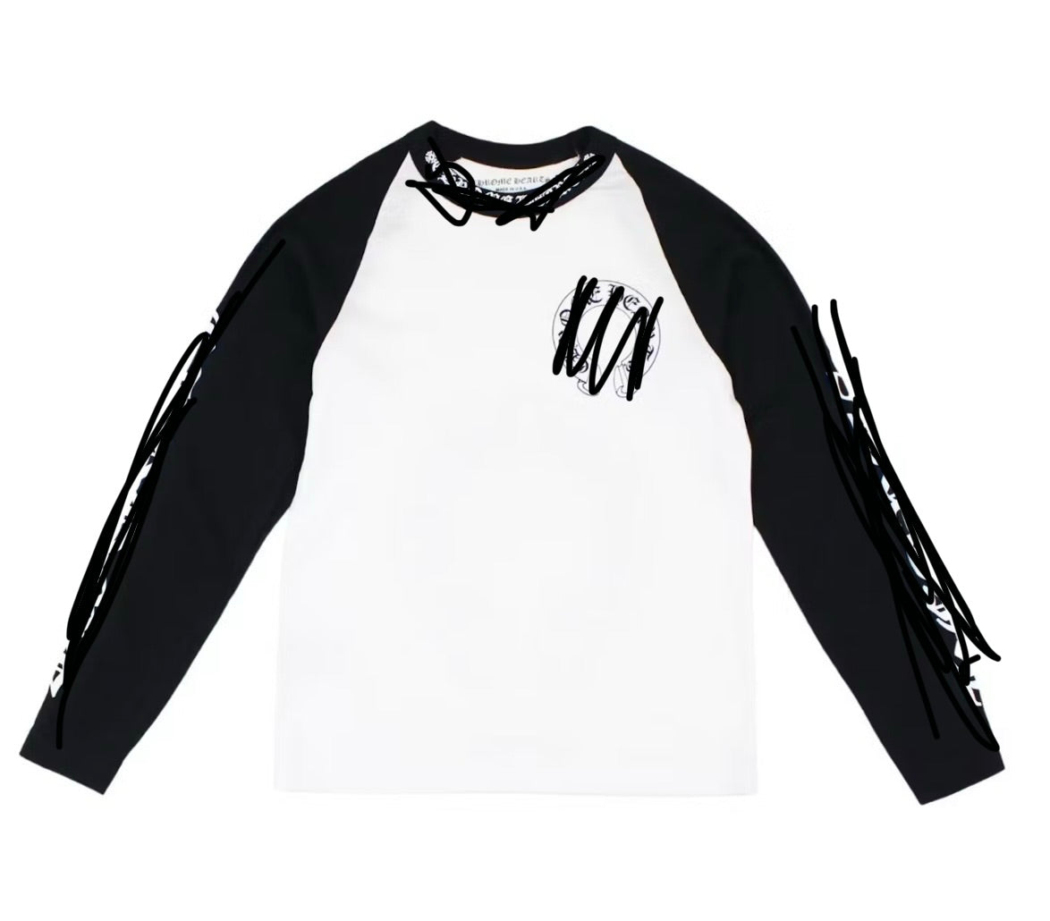 Black and white “Cross” long sleeve