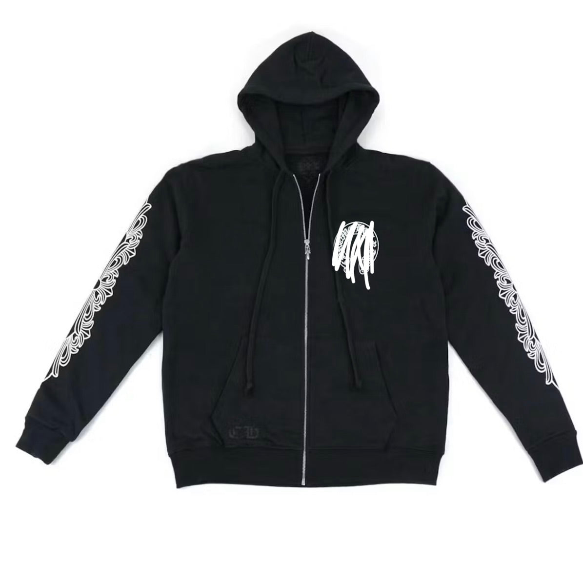 Black “hearts” zip up