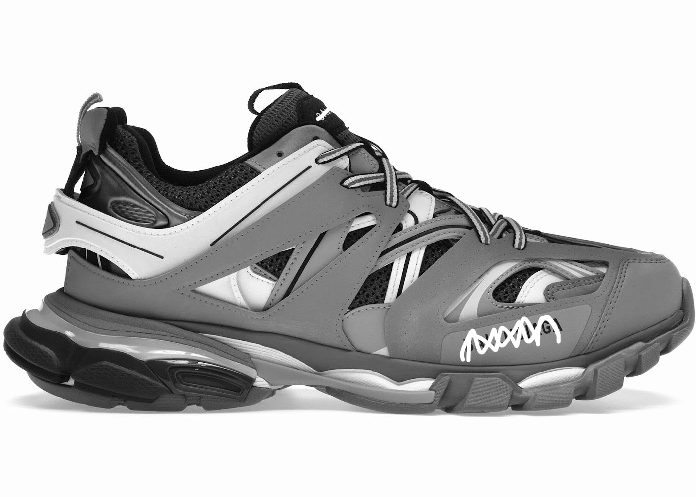 Grey “Track” casual running shoes with box