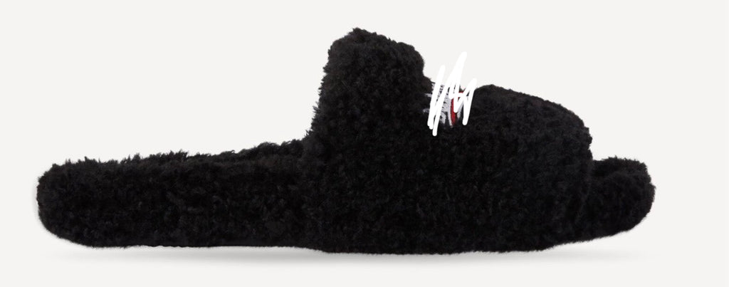 Black “fluffy” slippers
